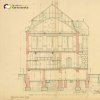 Cheb - Kreuzingerova lidová knihovna | řez budovou v detailním plánu od architekta Maxe Loose z Losinfeldu z února 1907