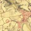 Horní Slavkov - kaple sv. Josefa | Malá kaple sv. Josefa u Horního Slavkova na mapě 1. josefského vojenského mapování z let 1764-1768