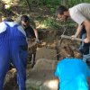 Semtěš - pískovcový kříž | záchranné práce v místech rozvaleného podstavce pískovcového kříže u Semtěše - srpen 2016