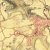 Horní Slavkov - kaple sv. Josefa | Velká kaple sv. Josefa u Horního Slavkova na mapě 1. josefského vojenského mapování z let 1764-1768