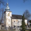 Verušice - kostel sv. Mikuláše | kostel s nově oplechovanou bání na věži - březen 2011