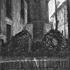 Louka - pomník obětem 1. světové války | pomník obětem 1. světové války v Louce na historické fotografii patrně z 30. let 20. století