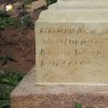 Novosedly - socha sv. Jana Nepomuckého | částečně obnovený nápis na soklu podstavce sochy sv. Jana Nepomuckého po restaurování - červenec 2017