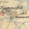 Komorní Dvůr - smírčí kříž | smírčí kříž pod Komorní hůrkou na mapě třetího frantoško-josefského vojenského mapování z let 1877-1880