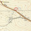Močidlec - Gahoutský kříž | Gahoutský kříž při silnici na Kolešov západně od Močidlece na topografické mapě z roku 1952