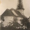 Kopanina - kostel sv. Jiří a sv. Jiljí | opravy báně věže farního kostela v létě roku 1936