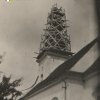 Kopanina - kostel sv. Jiří a sv. Jiljí | opravy báně věže farního kostela sv. Jiří a sv. Jiljí v Kopanině v létě roku 1936