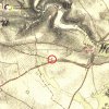 Borek - Wölflickův kříž | Wölflickův kříž na rozcestí při silnici do Štědré na mapě 2. františkovo vojenského mapování z roku 1847