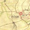 Pšov - kaple | obecní kaple v Pšově na výřezu mapy 1. vojenského josefského mapování z let 1764-1768