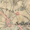 Žalmanov - Pauscherův kříž | Pauscherův kříž na rozcestí severovýchodně od vsi na pamě 3. vojenského františko-josefského mapování z roku 1878
