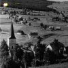 Rudné (Trinksaifen) | ves Rudné s farním kostelem Navštívení Panny Marie od severu na historickém snímku z doby před rokem 1945 