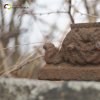 Žalmanov - Dvorský kříž | detail zdobení na zbytku ulomeného litinového vrcholového kříže - březen 2017