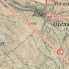 Stružná - železný kříž | kříž na rozcestí při cestě do Horních Tašovic na mapě 3. vojenského františko-josefského mapování z roku 1878