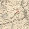 Německý Chloumek - kamenný kříž | kamenný kříž v polích u Německého Chloumku na mapě topografické sekce 3. vojenského mapování ze 30. let 20. století