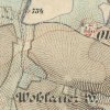Dolní Valov - boží muka | boží muka při cestě k Hornímu Valovu na výřezu mapy 3. vojenského františko-josefského mapování z roku 1878