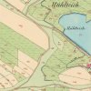 Bražec - Dolní mlýn | Dolní mlýn (Untere-Mühle) pod Zeleným rybníkem (Mühlteich) na výřezu povinného císařského otisku mapy stabilního katastru vsi z roku 1841