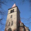 Velichov - kostel Nanebevzetí Panny Marie | věž zchátralého kostela - březen 2013