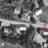 Dolní Lomnice - pomník obětem 1. světové války | pomník obětem 1. světové války v Dolní Lomnici na snímku vojenského leteckého mapování z roku 1938