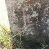 Háje - Güntherův kříž | vysekané inciály donátorky a datace 1866 na čelní straně podstavce Güntherova kříže - červenec 2021