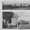 Pšov (Schaub) | kolážní historická pohlednice obce Pšov (Schaub) z roku 1929 s památníkem obětem 1. světové války na návsi 