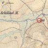 Zbraslav - Theisingerův kříž | Theisingerův kříž na rozcestí při bývalé cestě ze Zbraslavi do Štědré na výřezu mapy 3. vojenského františko-josefského mapování z roku 1879
