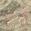 Svatobor - železný kříž | železný kříž při cestě do Lučiny na výřezu mapy 3. vojenského Františko-josefského mapování z roku 1878