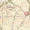 Stará Ves - železný kříž | železný kříž na bývalém rozcestí při cestě do Svatoboru na výřezu vojenské topografické mapy z roku 1959