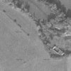 Týniště - Lukášův mlýn | areál Lukášova mlýna po částečné demolici na snímku vojenského leteckého mapování z roku 1961