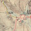 Albeřice - železný kříž | železný kříž na výřezu mapy 3. vojenského Františko-Josefského mapování z roku 1878
