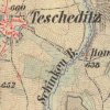 Těšetice - Romeský mlýn | Romeský mlýn na výřezu mapy 3. vojenského Fratiško-Josefského mapování z roku 1879