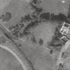 Těšetice - Romeský mlýn | zříceniny objektů v areál Romeského mlýna na snímku vojenského leteckého mapování z roku 1956
