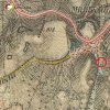 Zakšov - železný kříž | železný kříž u Zakšova na výřezu mapy 3. vojenského františko-josefského mapování z roku 1878