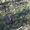 Zakšov - železný kříž | poškozený pískovcový podstavec litinového kříže na bývalé cestě ze Zakšova - březen 2021