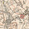 Radošov - železný kříž | železný kříž u bývalého Radošova na výřezu mapy topografické sekce 3. vojenského mapování z 30. let 20. století