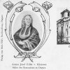 Doupov - busta Antona Josefa Klementa | Anton Josef Edler von Klement, zakladatel jezuitského gymnázia v Doupově na pohlednici z počátku 20. století