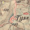 Tis u Luk - Maxův mlýn | Maxův mlýn u Tisu na výřezu mapy 3. vojenského františko-josefského mapování z roku 1879