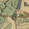 Těšetice - železný kříž | železný kříž u Romeského mlýna na výřezu indikační skici mapy stabilního katastru vsi Těšetice z roku 1841