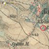 Nahořečice - Petrův mlýn | Petrův mlýn u Nahořečic na výřezu mapy 3. františko-josefského vojenského mapování z roku 1879