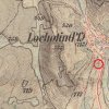 Lochotín - Hajného kříž | Hajného kříž v Lochotíně na mapě 3. Františko-josefského vojenského mapování z roku 1879