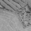 Doupov - kostel sv. Wolfganga | kostel sv. Wolfganga se zanikajícím hřbitovem u Doupova na leteckém snímku vojenského leteckého mapování z roku 1962