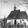 Doupov - kostel sv. Wolfganga | hřbitovní kostel sv. Wolfganga v Doupově od jihovýchodu na historickém snímku z 2. poloviny 30. let 20. století