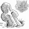 Ostrov - smírčí kříž (Nejdský) | smírčí kříž na kresbách Kutschery a Šrámka z let 1925 a 1933