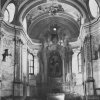 Doupov - kostel sv. Alžběty | interiér zdevastovaného klášterního kostela sv. Alžběty v Doupově v 60. letech 20. století