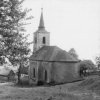 Srní - kostel | kostel v Srní od západu na fotografii z doby po roce 1945