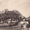 Andělská Hora - hrad Andělská Hora (Engelsburg) | ruiny hradu Andělská Hora na pohlednici z počátku 20. století