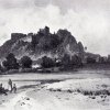 hrad Andělská Hora (Engelsburg) | hrad od severu na kresbě K. Liebschera z roku 1905
