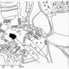 Brložec | katastrální mapa obce z roku 1841 se zámeckou budovou označenou Z ležící severně od návesního rybníku