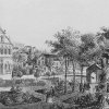 Velichov - zámek | původní podoba pozdně barokního zámku s okrasnou zahradou na litografii Josefa Schaflera kolem roku 1830