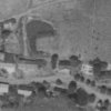 Stružná - tvrz | dochované tvrziště na leteckém snímku z roku 1952