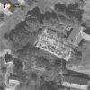 Mirotice - mladší tvrz | trosky stržené budovy tvrze v areálu bývalého poplužního dvora v Miroticích na snímku vojenského leteckého mapování z roku 1961